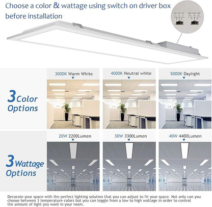 CycevSun 8 Pack 1x4 LED Flat Panel Light Drop Ceiling, 0-10V Dimmable - Image 2