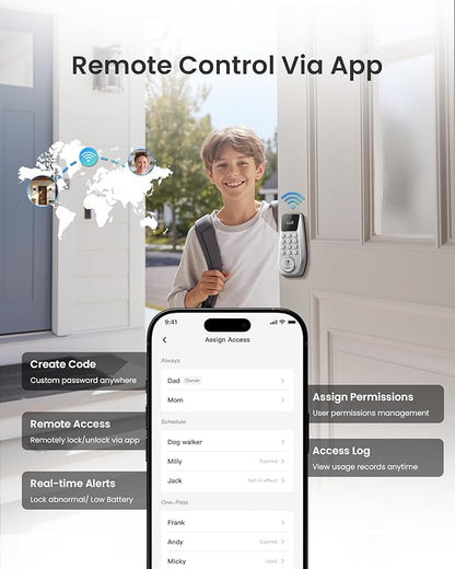 DESLOC C100 Plus Built-in WiFi Smart Lock, Keyless Entry Door Lock - Image 4