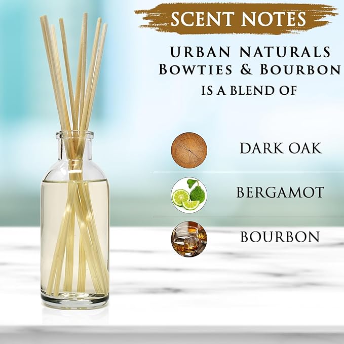 Urban Naturals Bowties & Bourbon Reed Diffuser Gift Set | Dark Oak, Bergamot & - Image 8