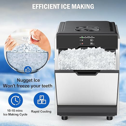 Nugget Ice Maker Countertop 40 LBS/Day, 10 LBS ice Bin, Soft Chewable Pellet - Image 3