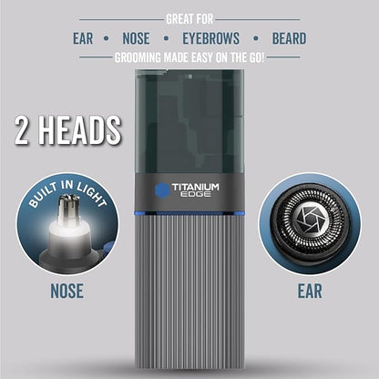 Microtouch Titanium Edge Ear & Nose Trimmer – Dual Rotary Blade Heads - Image 3