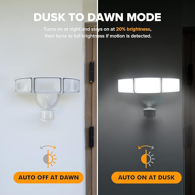LUTEC 72W 7500LM LED Security Lights Motion Sensor Light Outdoor, 5000K Daylight - Image 5