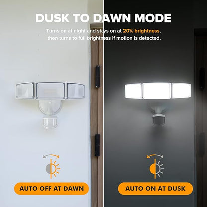 LUTEC 2 Pack 72W 7500LM LED Security Lights Motion Sensor Light Outdoor - Image 5