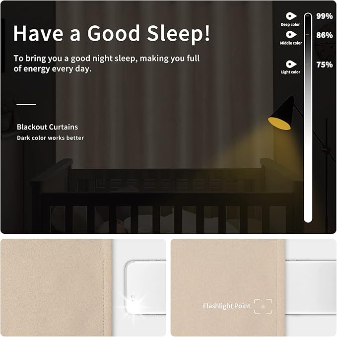 Easy-Going Blackout Curtains for Bedroom, Solid Thermal Insulated Grommet and - Image 2