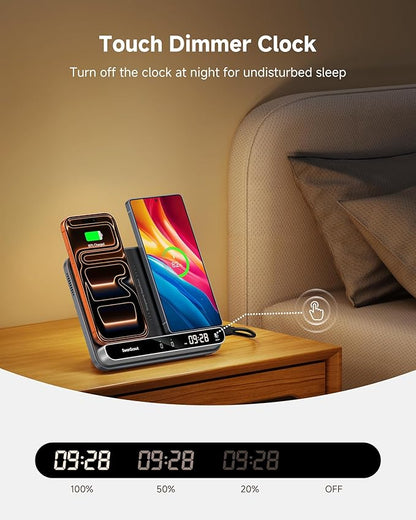 Dual Wireless Charger Stand, SwanScout 504, Foldable Wireless Charging Station - Image 3