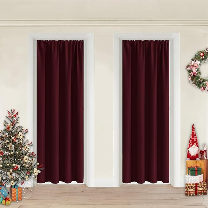 JIUZHEN Christmas 80 Inch Length Door Curtains by JIUZHEN
