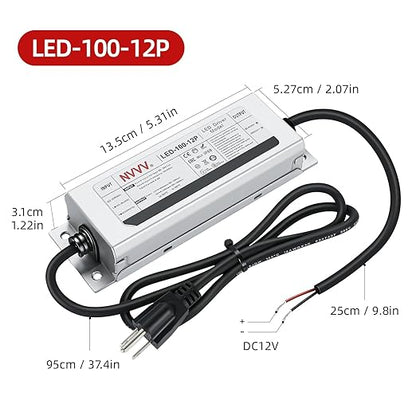 12V LED Driver 100W Waterproof IP68 Power Supply Low Voltage Transformer - Image 3