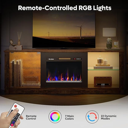 Bestier 63" Modern Fireplace TV Stand - Image 5