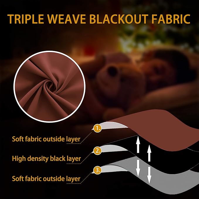 Rusty Orange Boho Curtains for Bedroom 2 Panels Set Light Blocking Winter - Image 8
