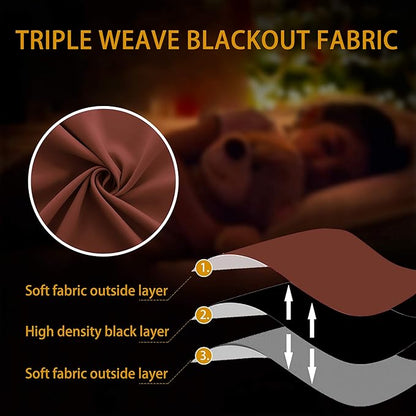 KOUFALL Rust Western Curtains for Bedroom 72 Inch Length 2 Panels Set Blackout - Image 8