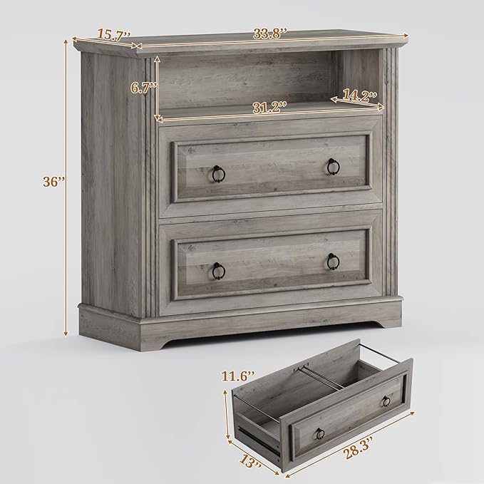 Itaar 2 Drawer File Cabinet, Farmhouse Filing Cabinet - Image 2