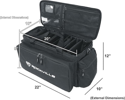 Rockville UT-BAG10 DJ Utility/Cable Bag, 10 Compartments, Padded Straps - Image 2