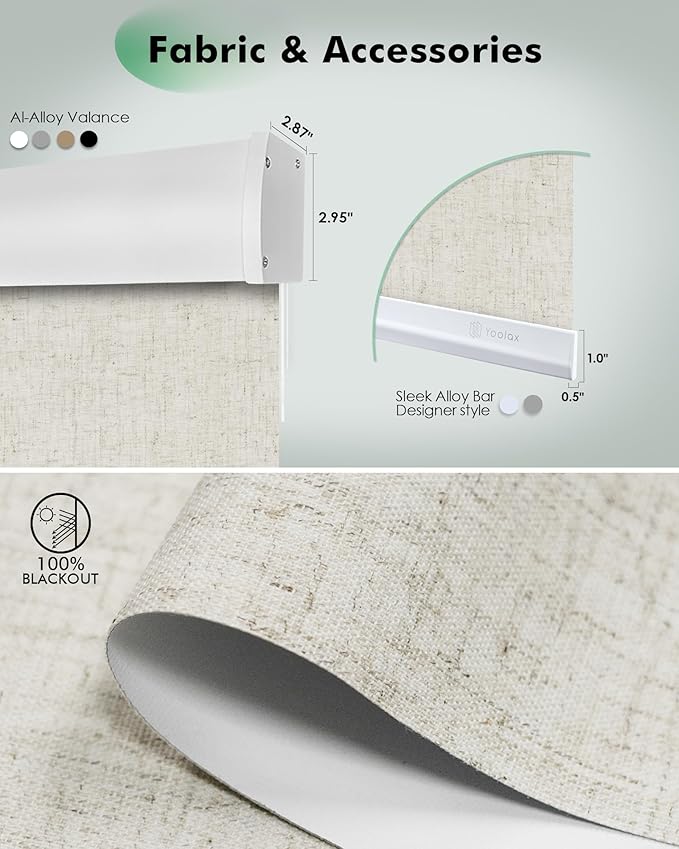 Yoolax Motorized Blinds with Remote, Automatic Roller Shades Cordless Electric - Image 4