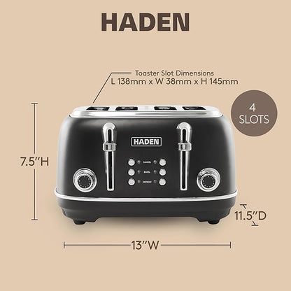 Haden Heritage 4 Slice Wide Slot Stainless Steel Toaster - Image 4