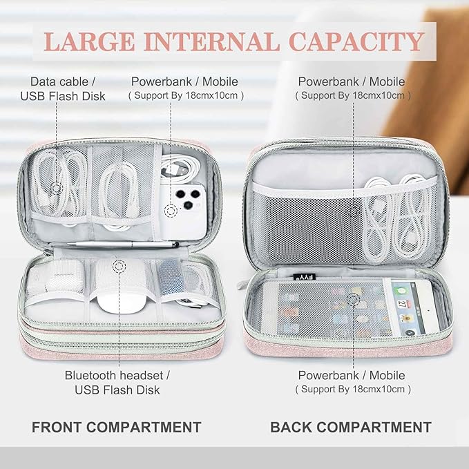 FYY Electronic Organizer, Large Travel Cable Organizer Bag Pouch Electronic - Image 3