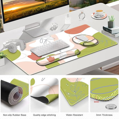 Gaming Mouse Pad, Large Desk Mat, Cute Desk Pad Protector, 4 in1 XXL Mousepad + - Image 9