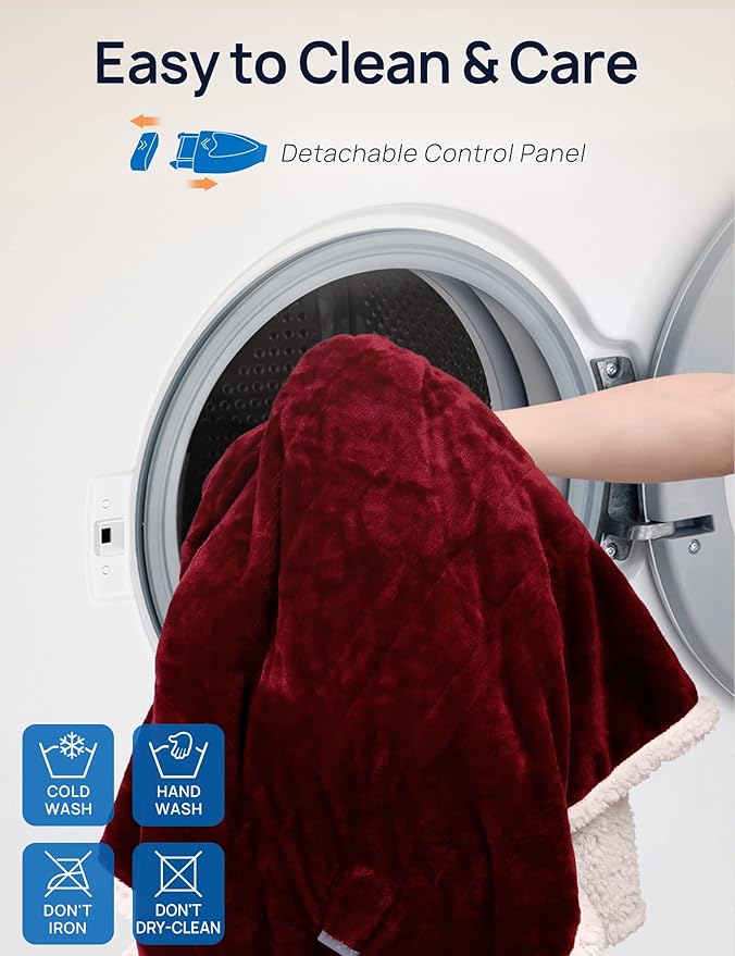 Westinghouse Wearable Heated Throw Blanket, Electric Heated Wrap Poncho Shawl - Image 6