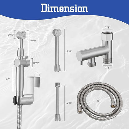 Brushed Nickel Handheld Bidet Sprayer Attachment - Image 2