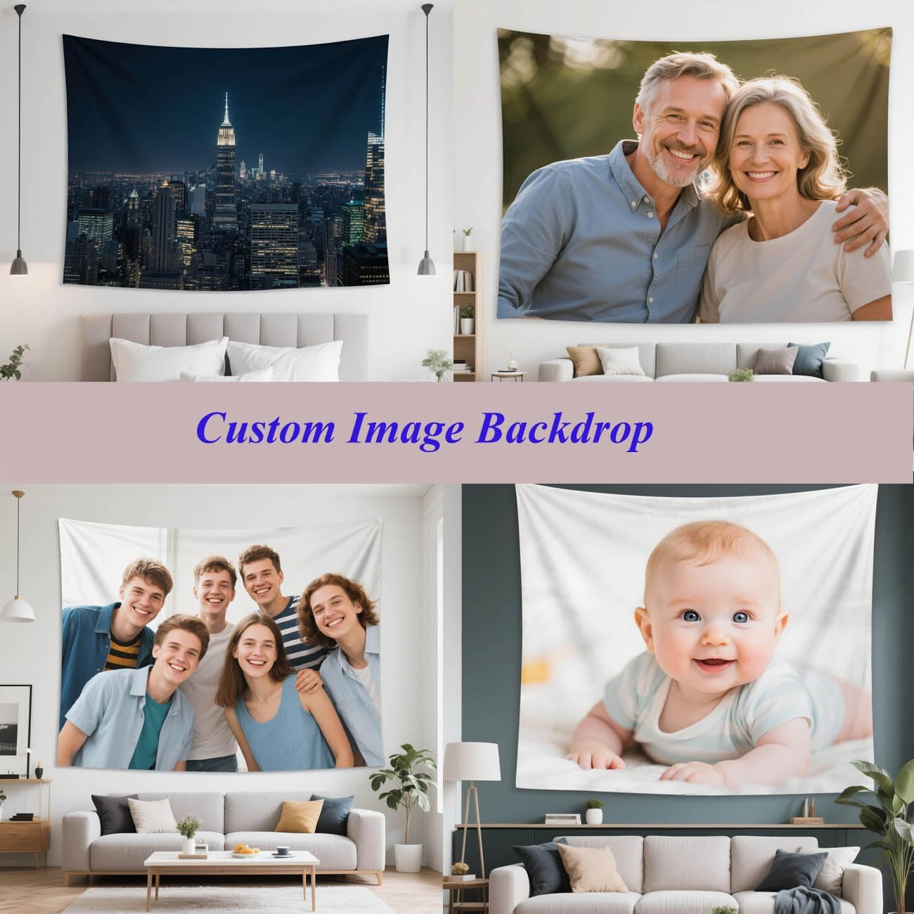 Jhdstore Custom Tapestry Personalized Tapestry Wall Hanging Upload Images Banners and Signs Customize Wall Tapestries for Bedroom 29 * 37 Inch Vertical