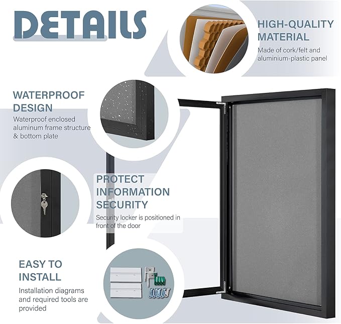 Enclosed Bulletin Board Outdoor Noticeboard - Image 4