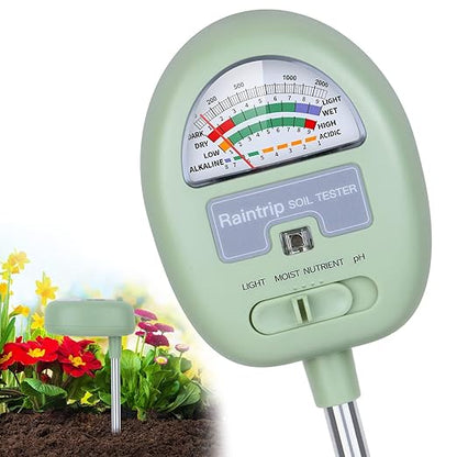 Soil Moisture Meter, 4-in-1 Soil Ph Meter, Soil Tester by Raintrip