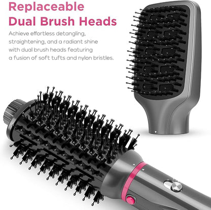 IG INGLAM 4 in 1 Hot Air Brush, Negative Ion Detachable Hair Styler & Volumizer - Image 7