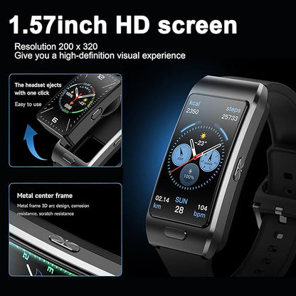 2-in-1 Smart Health Band with Built-in Bluetooth Earbuds, Fitness & Activity - Image 8