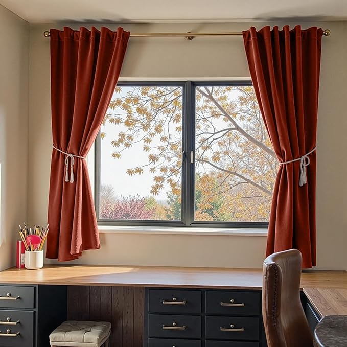 Lazzzy Velvet Blackout Curtains Thermal Insulated Room Window Drapes Super Soft - Image 7