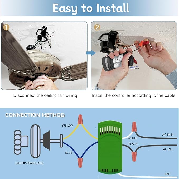 Receiver for 3 Speed AC Ceiling Fan Remote, Compatible - Image 5