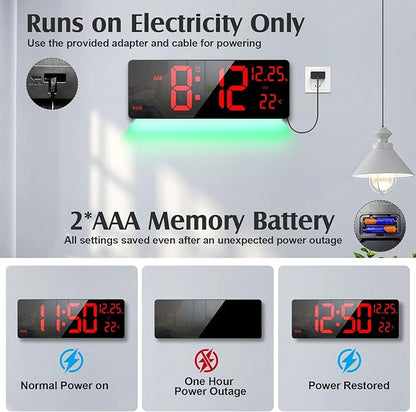 Xflyee 16.5" Large Digital Wall Clock - Image 6