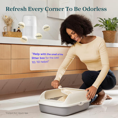 levoit air purifiers for bedroom home pets dorm, side view