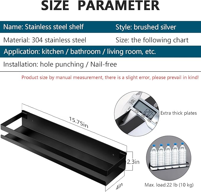 Rustproof Metal Storage Floating Shelves Wall Mounted Rectangular Shelf - Image 2