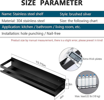 Rustproof Metal Storage Floating Shelves Wall Mounted Rectangular Shelf - Image 2