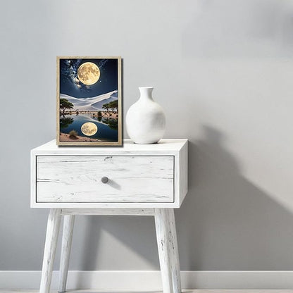 URVIP LED Glowing Photo Frame, 3D Starry-Sky Blue Moon Wall Art, 9x12 Inches - Image 5