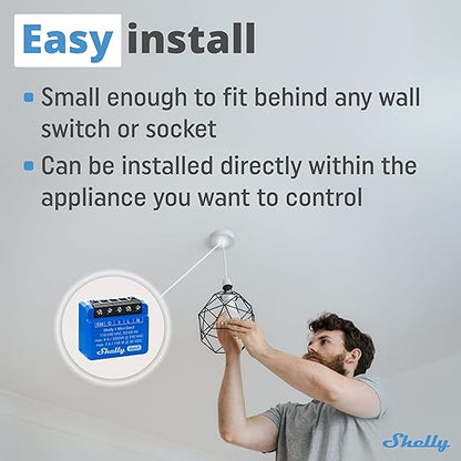 Shelly 1 Mini Gen3 | WiFi Smart Switch Relay 1 Channel 8A | Home Automation | - Image 2
