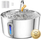Stainless Steel Cat Water Fountain, 135oz/4L Automatic Pet Fountain Dog Water by HAJXM