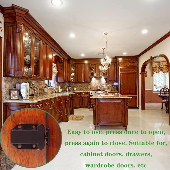 Cabinets Push Latch Cabinet Furniture Rebound Self-Locking Device Kitchen - Image 2