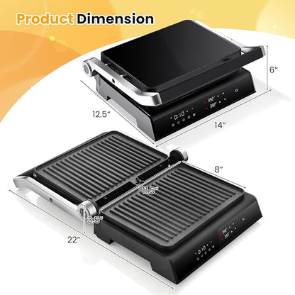Panini Grill Press Sandwich Maker, 3 In 1 Sandwich Maker - Image 9