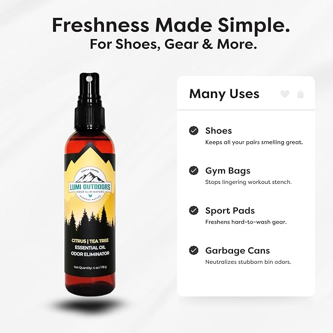 Lumi Outdoors Natural Shoe Deodorizer Spray & Odor Eliminator - Image 6