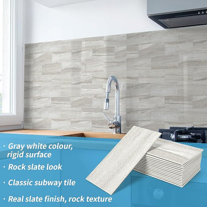 Art3d 102-Piece Faux Stone Peel and Stick Backsplash Tile, Waterproof Thick PVC - Image 4