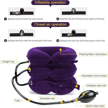 Cervical Traction Device for Neck Pain Relief, Adjustable Inflatable Neck - Image 2