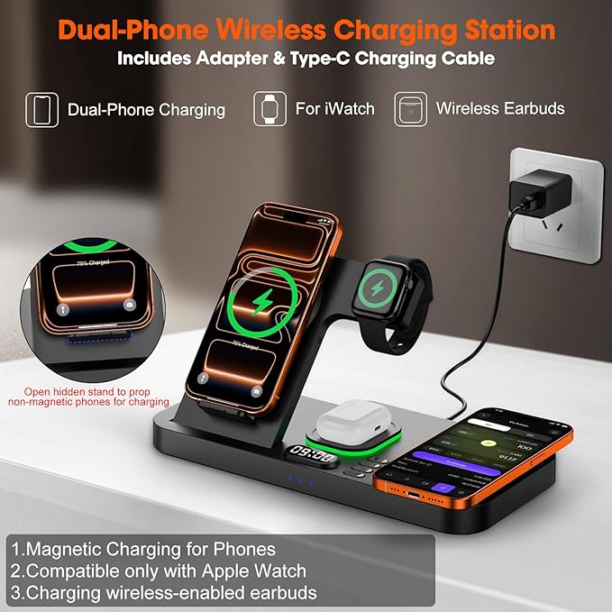 Dual Phone Magnetic Wireless Charging Station - Image 2