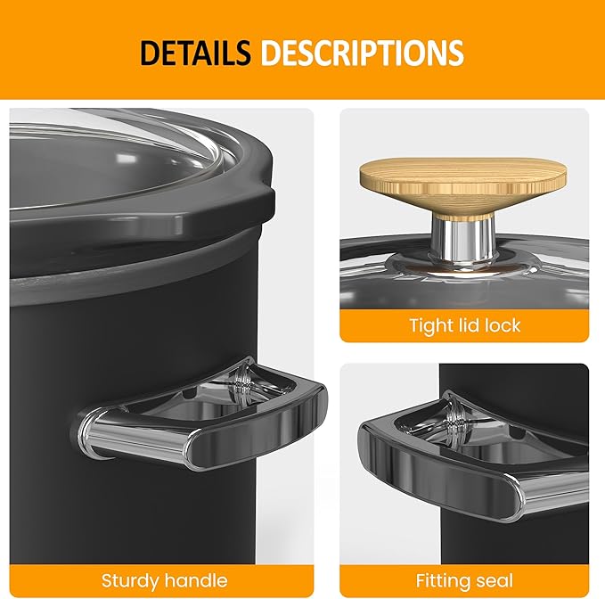 Sunvivi 2 Quart Slow Cooker, Small Slow Cooker - Image 5
