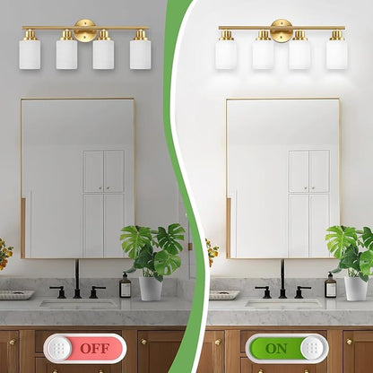Guliaofo 4-Light Vanity Lights, Brushed Gold Bathroom Light Fixture - Image 5