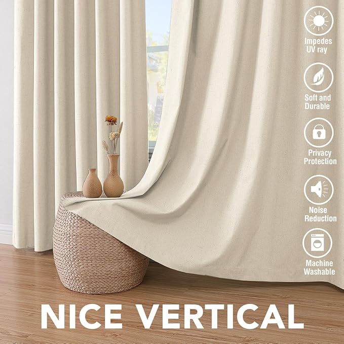 H.VERSAILTEX Curtains for Bedroom Black Out Thermal Insulated Linen Textured - Image 7