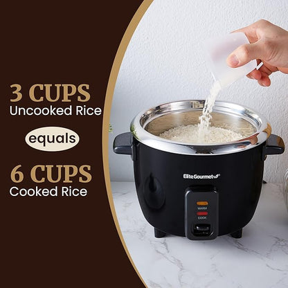 Elite Gourmet ERC006SS 6-Cup Electric Rice Cooker - Image 5