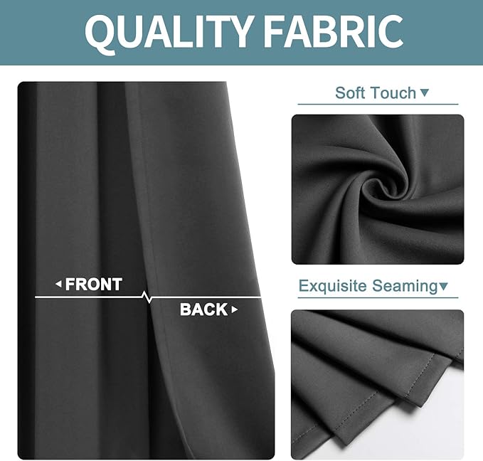 ChrisDowa Blackout Curtains 120 Inches Long 2 Panels Set - Image 3