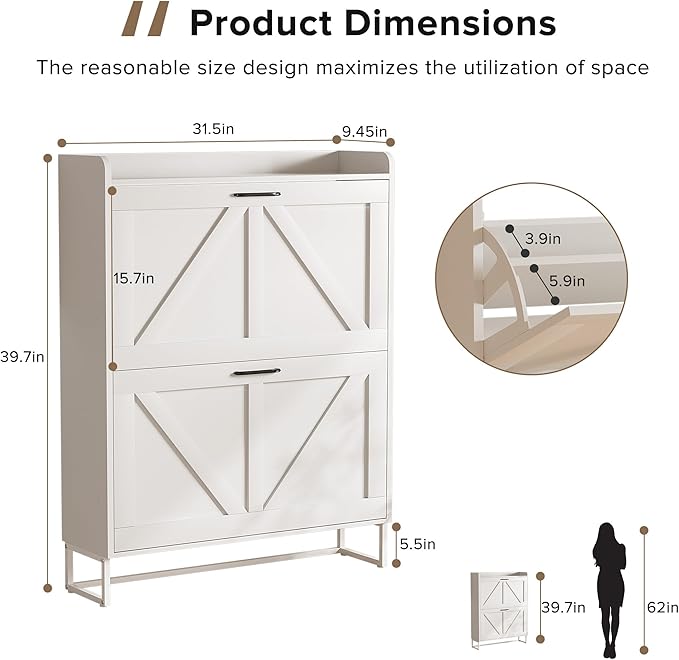 EOYUTLLY Shoe Cabinet for Entryway - Image 2