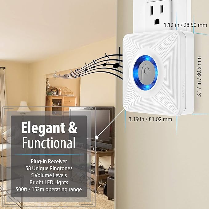 Fosmon WaveLink Door Chime Driveway Alarm Guard Wireless Motion Sensor Motion - Image 6