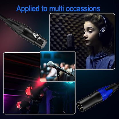 LanSenSu XLR Female to 2 XLR Male Patch Y Cable Balanced Microphone Splitter - Image 8